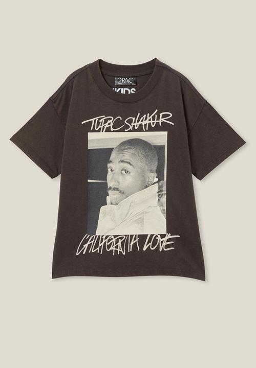 Cotton On - License drop shoulder short sleeve tee - lcn bra phantom/tupac face
