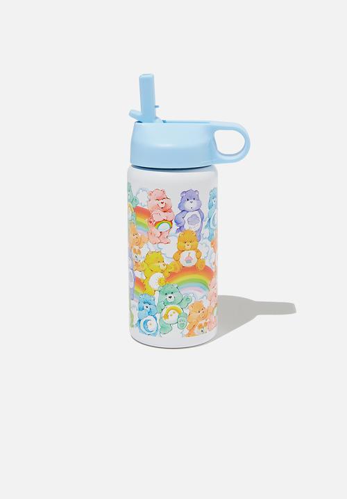 Cotton On - Kids metal drink bottle - lcn clc care bears/rainbow multi bears