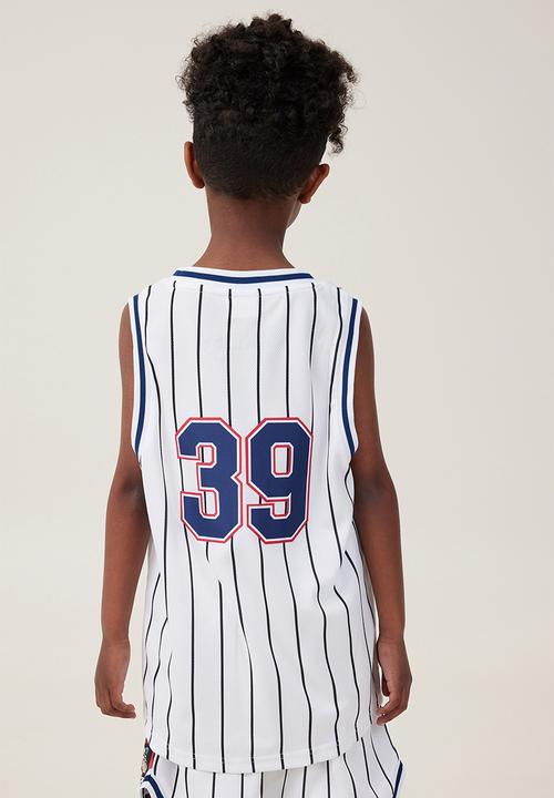 Cotton On - License basketball tank - lcn mar white stripe/the avengers