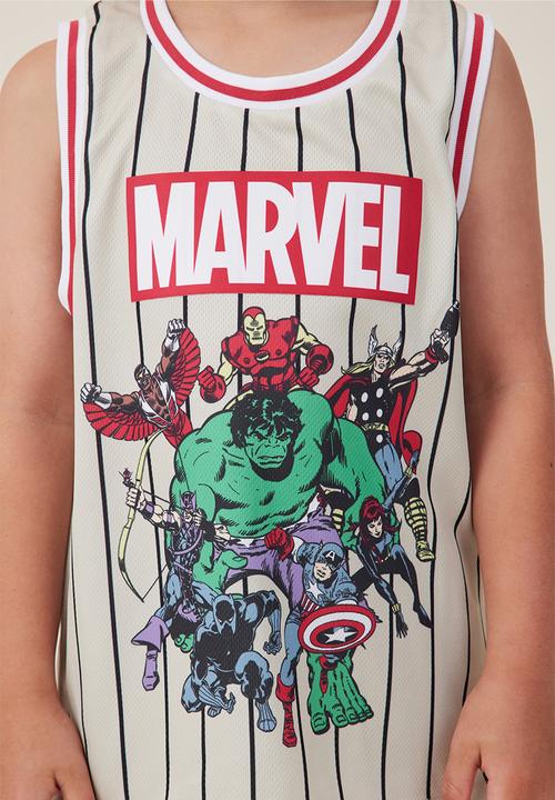 Cotton On - License basketball tank - lcn mar rainy day stripe/marvel characters
