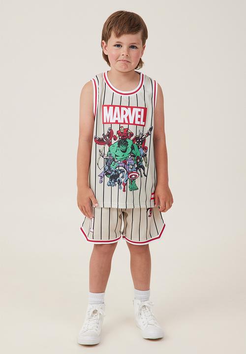 Cotton On - License basketball tank - lcn mar rainy day stripe/marvel characters