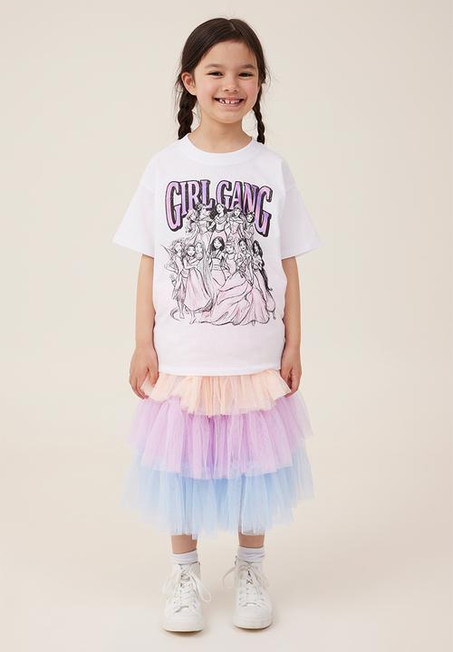 Cotton On - License drop shoulder short sleeve tee - lcn dis girl gang/white
