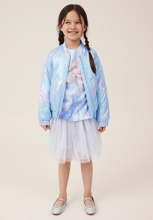 Cotton On - License bomber jacket - lcn dis elsa/morning blue