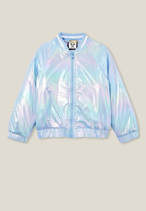 Cotton On - License bomber jacket - lcn dis elsa/morning blue