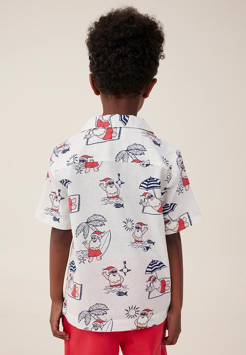 Cotton On - Cabana short sleeve shirt - vanilla/in the navy christmas
