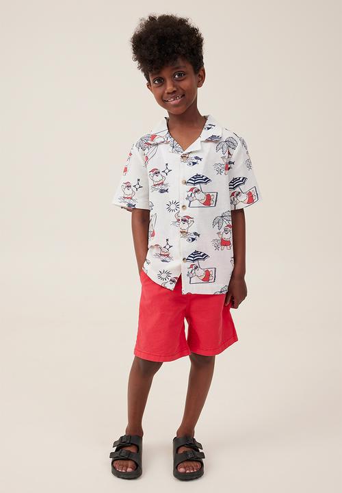 Cotton On - Cabana short sleeve shirt - vanilla/in the navy christmas