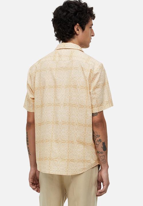 H&M - Cotton shirt regular fit - light beige patterned