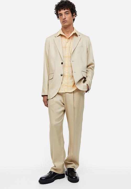 H&M - Cotton shirt regular fit - light beige patterned