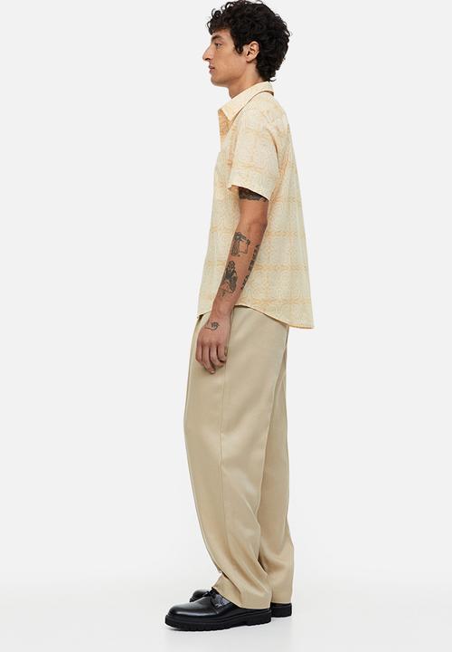 H&M - Cotton shirt regular fit - light beige patterned