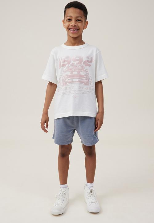 Cotton On - Jonny short sleeve print tee - vanilla/zephyr 1992 street racer