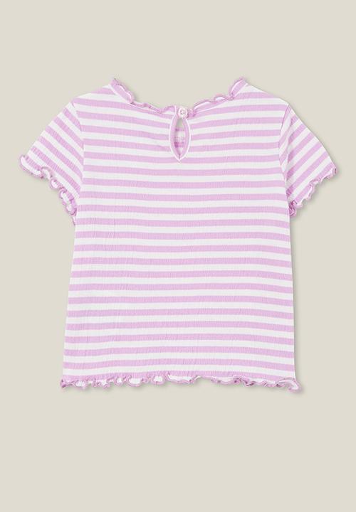 Cotton On - Elsie tee - vanilla/lavender dreams rio stripe