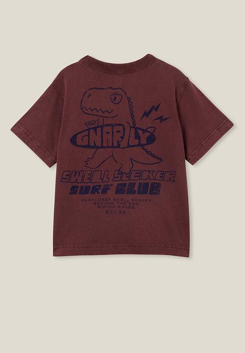 Cotton On - Jonny short sleeve print tee - crushed berry/gnarly