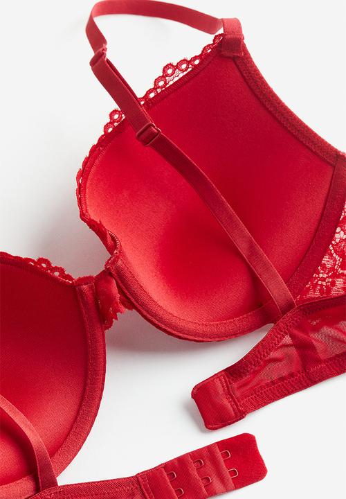 H&M - Lace push-up bra - red