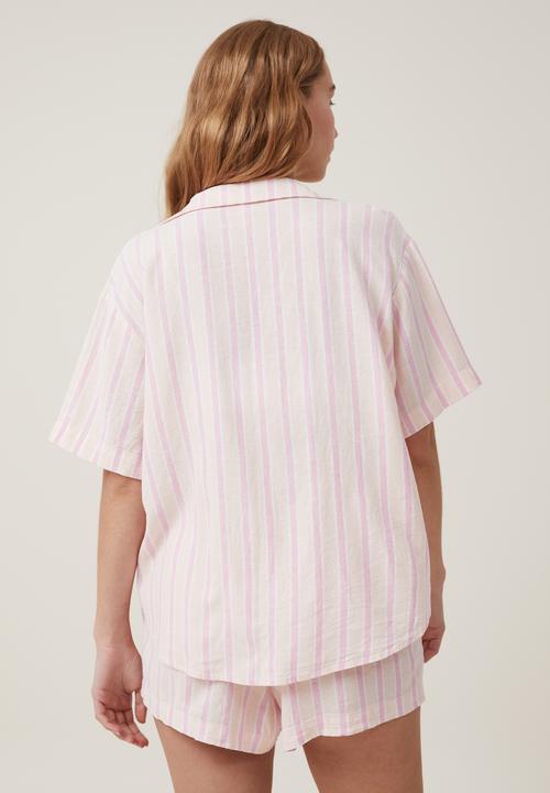 Cotton On - Body woven sleep set - sadie stripe peach