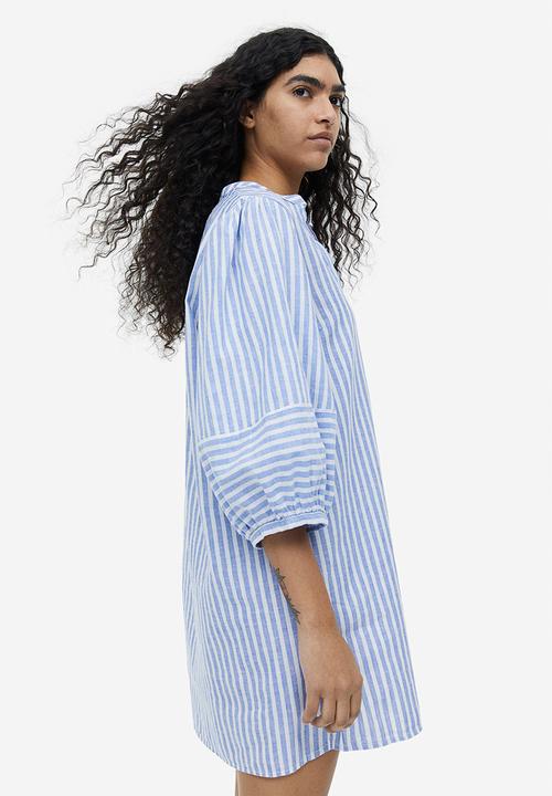 H&M - Linen-blend tunic dress - blue