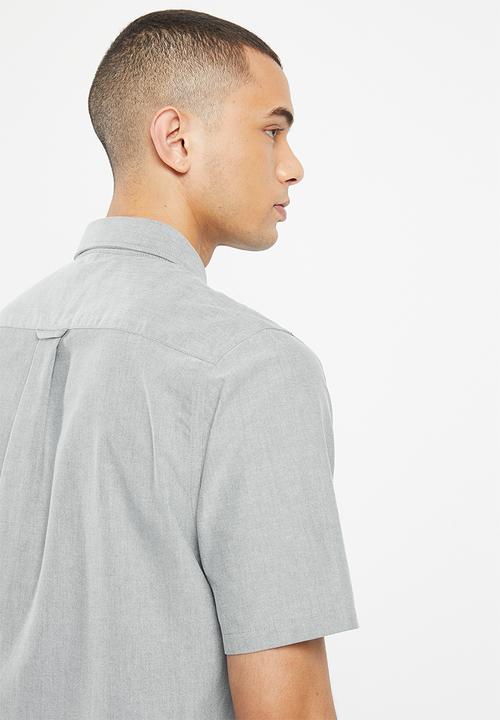 Pringle of Scotland - Phillip short sleeve oxford classic shirt - light grey