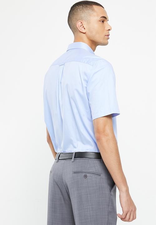 Pringle of Scotland - Ethan short sleeve classic shirt - mid blue