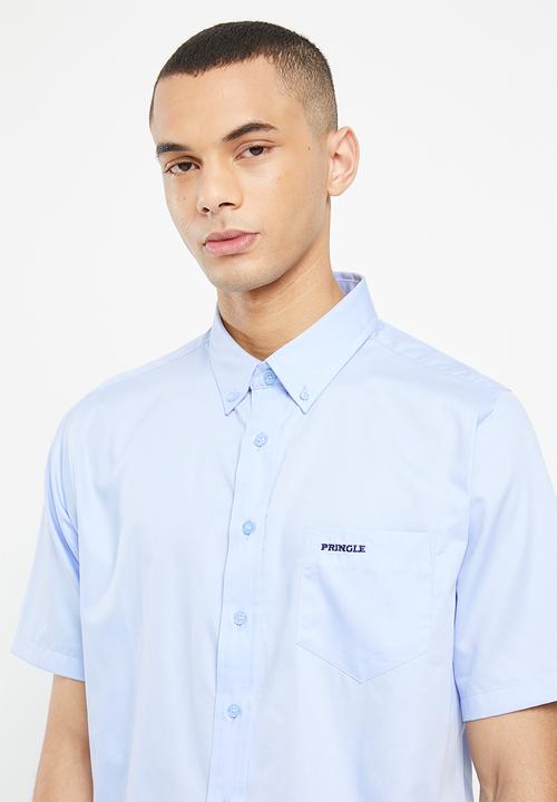 Pringle of Scotland - Ethan short sleeve classic shirt - mid blue