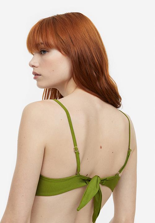 H&M - Padded bikini top - green