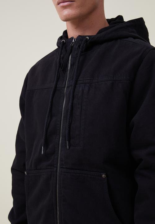 Cotton On - Hooded carpenter jacket - black 