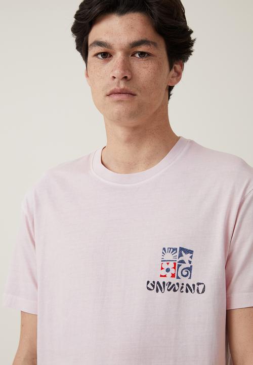 Cotton On - Premium loose fit art T-shirt - iced lilac/unwind 