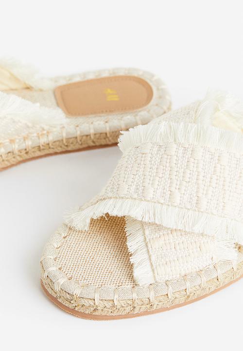 H&M - Espadrille slides - white