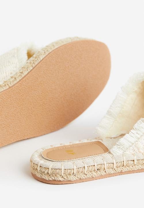 H&M - Espadrille slides - white