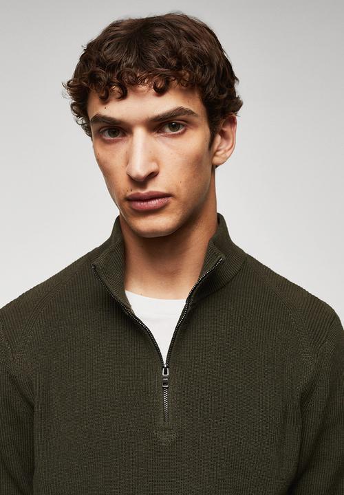 MANGO - Sweater cottonp - dark green