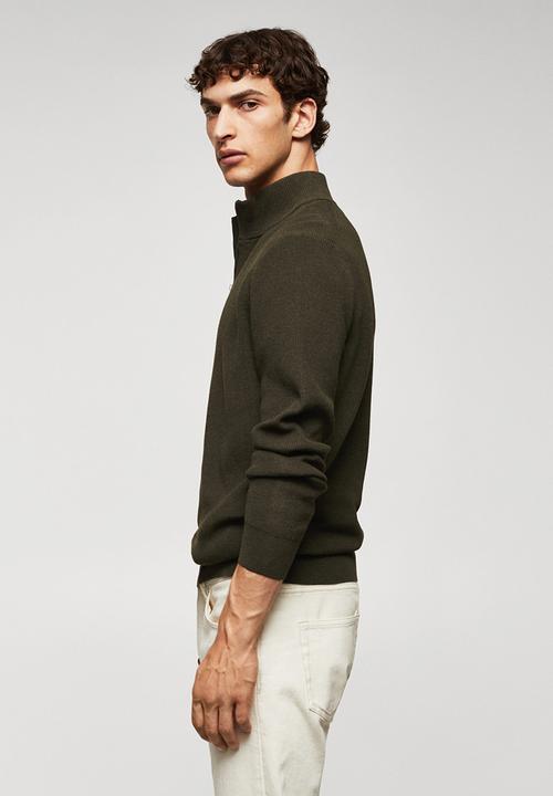 MANGO - Sweater cottonp - dark green