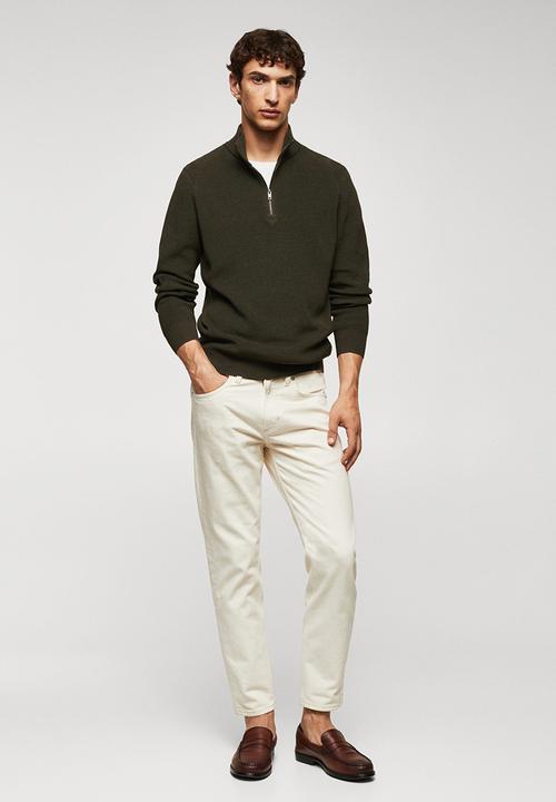 MANGO - Sweater cottonp - dark green