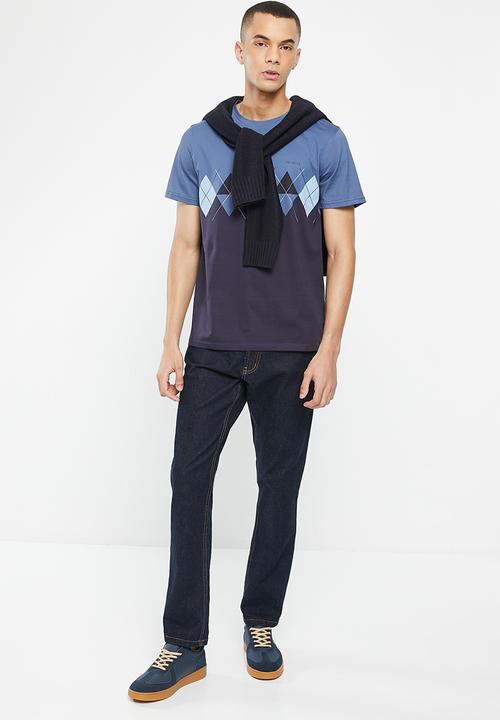 Pringle of Scotland - Blaze mercerised tee - navy