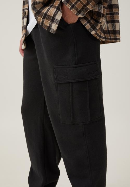 Cotton On - Cargo loose fit track - black 