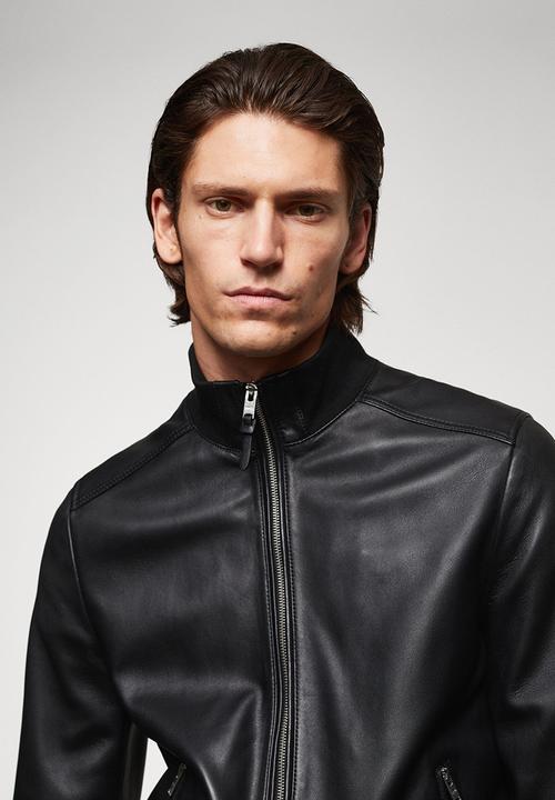 MANGO - Rocky 100% nappa leather jacket - black