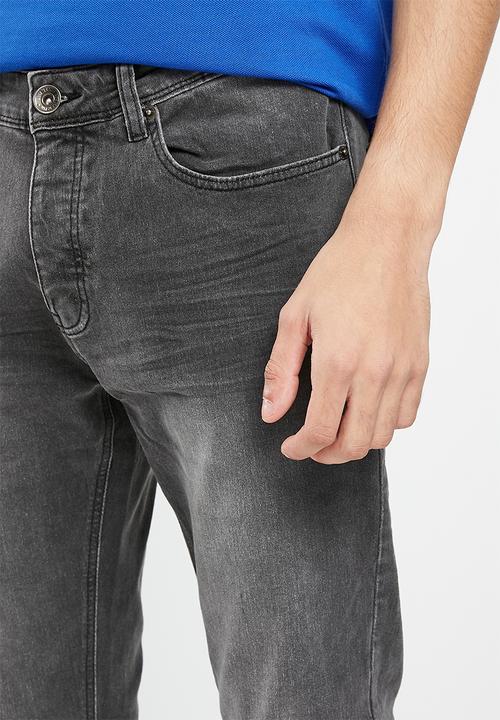 Aca Joe - Mens Aca joe stretch denim skinny leg jeans - midnight grey