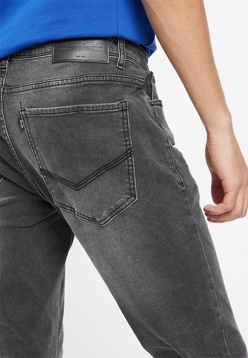 Aca Joe - Mens Aca joe stretch denim skinny leg jeans - midnight grey