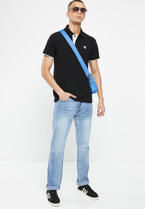 Aca Joe - Mens aca joe stretch denim straight leg jeans - light blue wash