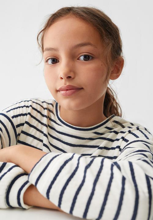 MANGO - Dress stripes - navy