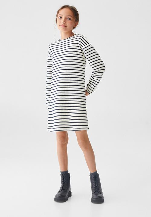 MANGO - Dress stripes - navy