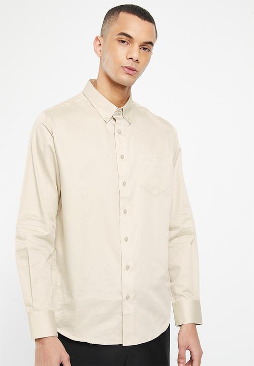 Pringle of Scotland - William long sleeve classic shirt - stone