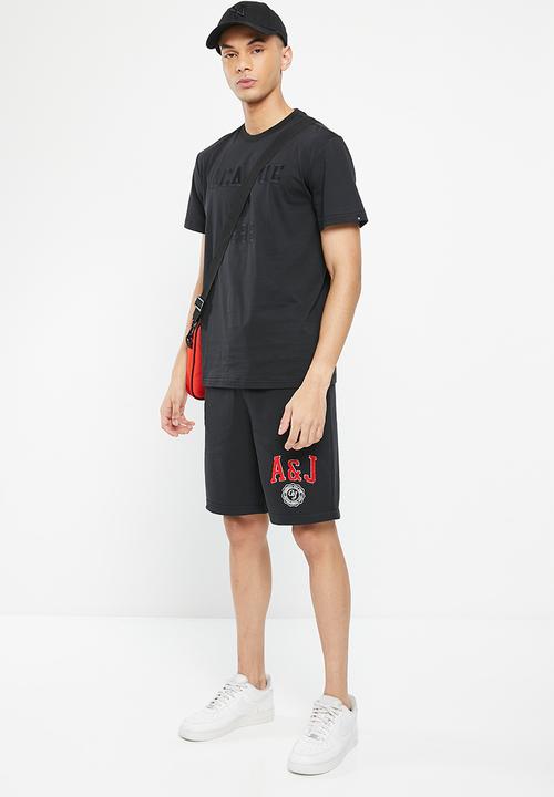 Aca Joe - Mens aca joe tonal embroidery crew tee short sleeve - caviar