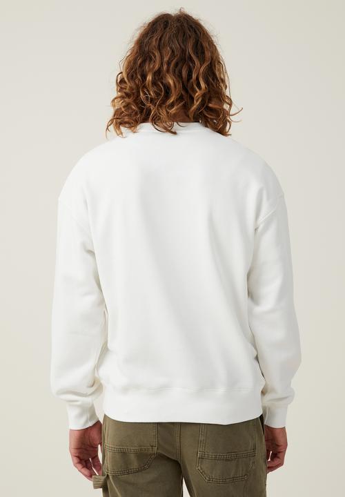 Cotton On - Nascar oversized fleece sweater - vintage white 