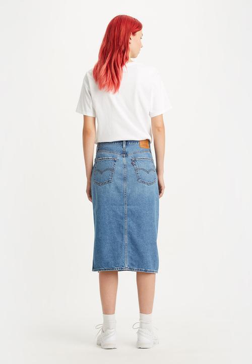 Levi’s® - Side slit skirt za artist divided - med indigo