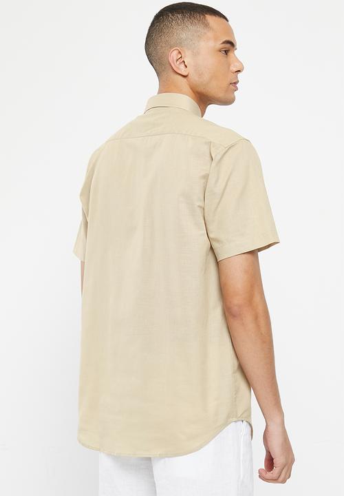 Pierre Cardin - Athens short sleeve smart shirt - stone 