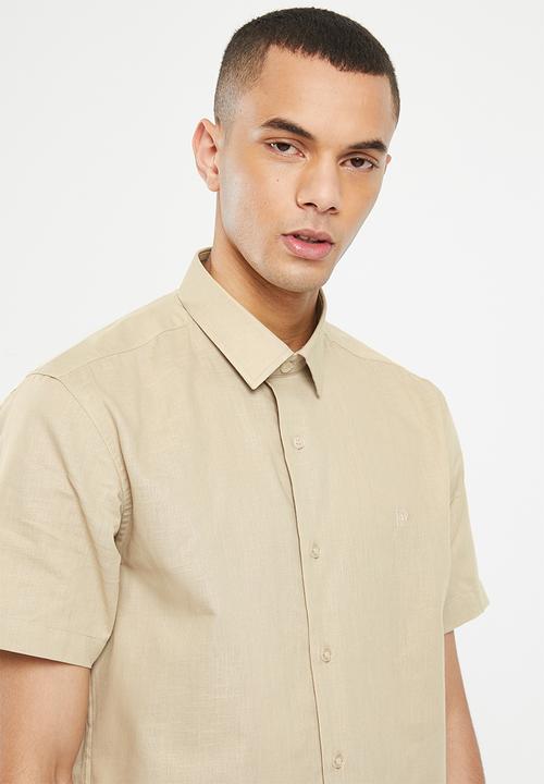 Pierre Cardin - Athens short sleeve smart shirt - stone 