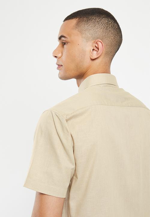 Pierre Cardin - Athens short sleeve smart shirt - stone 