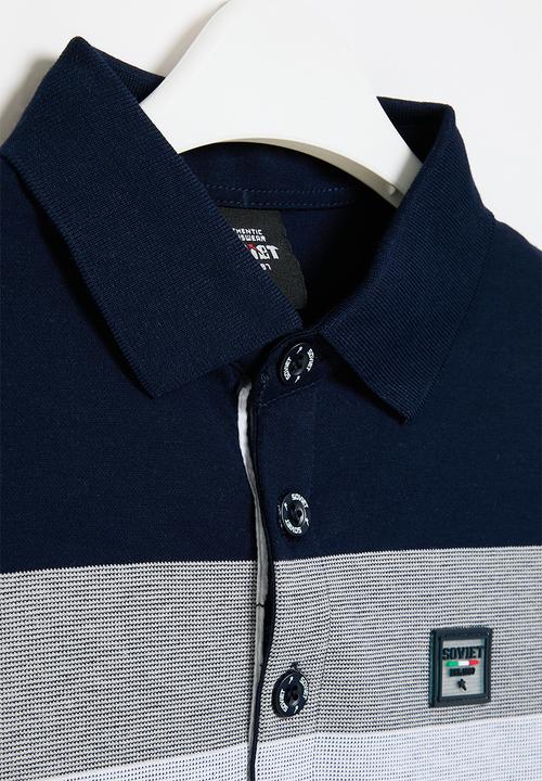 SOVIET - Boys y/dye stripe golfer - multi