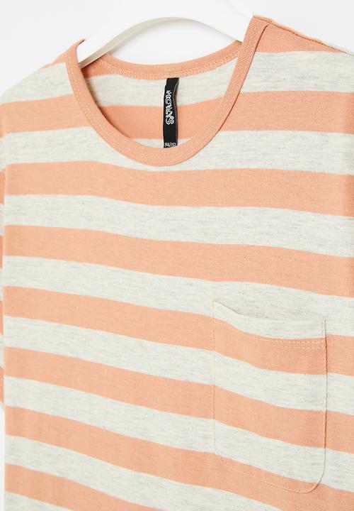 HAILYS - T-shirt - white marl/lrust