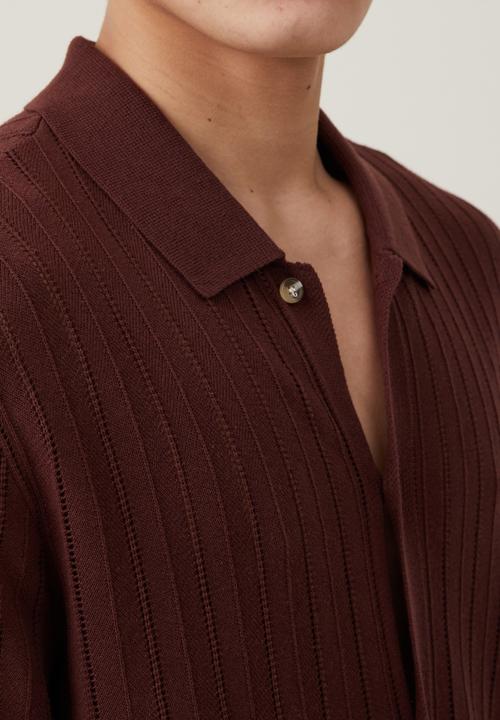 Cotton On - Pablo short sleeve shirt - brown ladder 