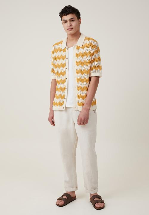 Cotton On - Pablo short sleeve shirt - orange chevron 