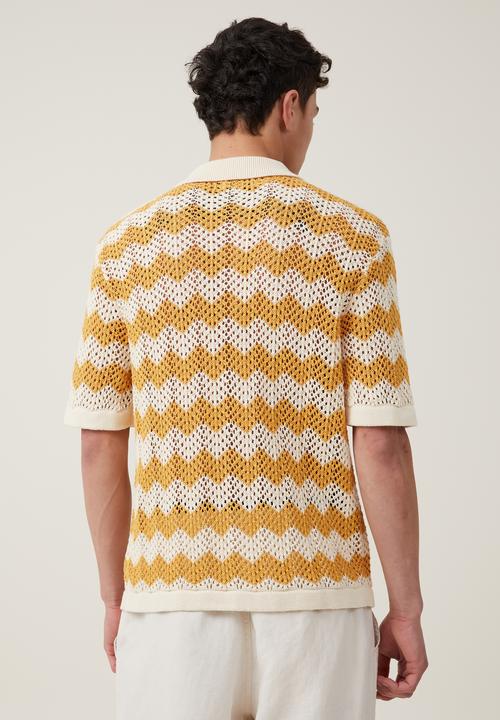 Cotton On - Pablo short sleeve shirt - orange chevron 